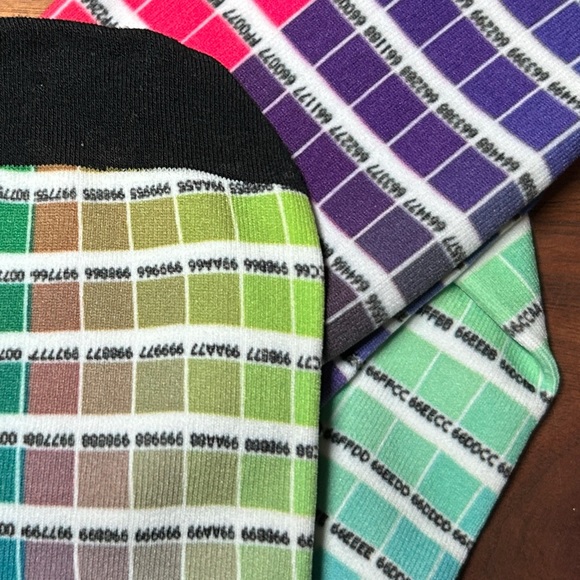 A rainbow for your feet! Pantone color chips knee socks Hand crafted OS -PMS - Picture 11 of 15